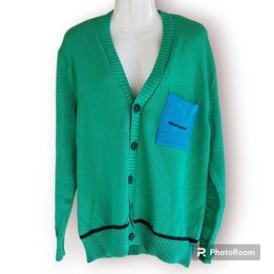 Zara Oscar Marine Green Cardigan sz M